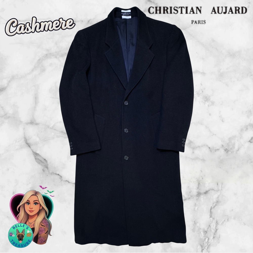 Christian Aujard Mens‎ 40L Cashmere Blend Single Breasted Italy Long Top Coat